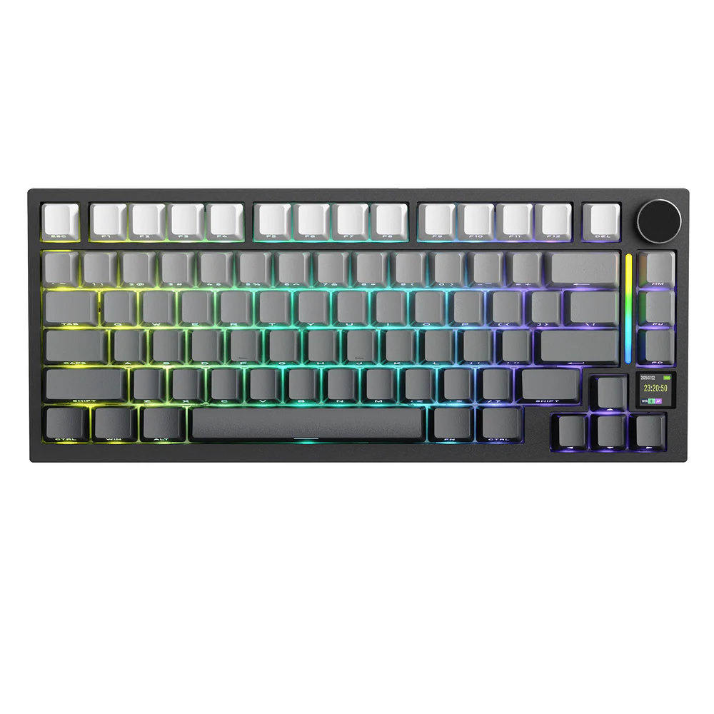 ATTACK SHARK X820 Ultra 75% Tri-Mode Gasket Mechanical Keyboard With Smart TFT Display, Metal Knob, Hot-Swappable Linear “GIFT” Switches, 4000mAh Battery, And RGB Backlight | Moonlit Night - Image 10
