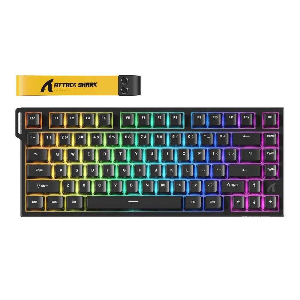 ATTACK SHARK R82 HE 75% Wired Magnetic Gaming Keyboard With 8000Hz Polling Rate, 0.005mm Rapid Trigger Accuracy, 256KHz Scan Rate, 5-Layer Sound Damping, And RGB Backlight | BLACK - Image 6
